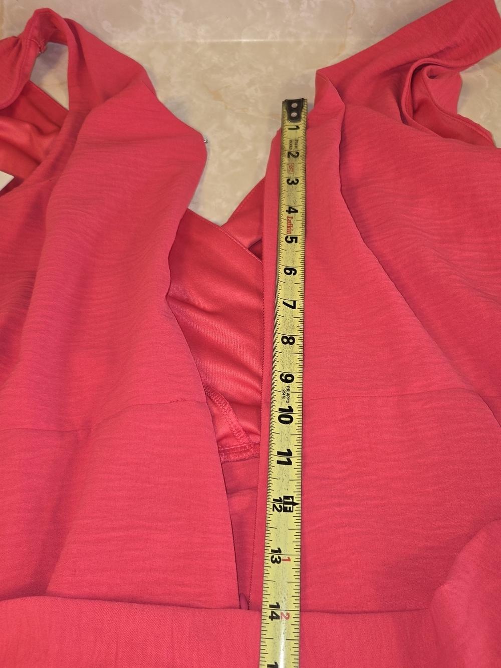 DKNY V-Neck Pink Wrap Midi Dress with Tie Waist - Picture 11 of 11